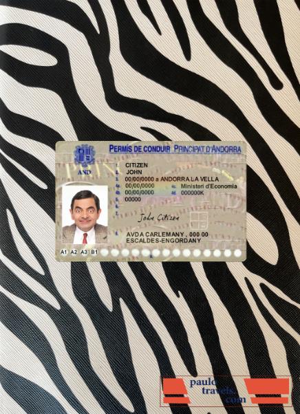 Andorra driving license photolook front PSD template